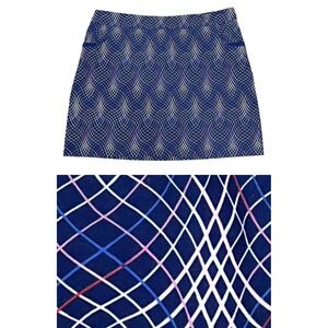 EP New York Skort‎ Womens XXL Blue Geometric Print Golf Tennis Built-In Shorts